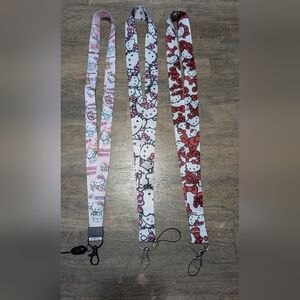New! Set Of 3 Hello Kitty Laynards *D